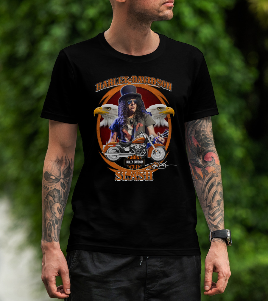 Harley Davidson Motor Cycles Slash Eagles T-Shirt