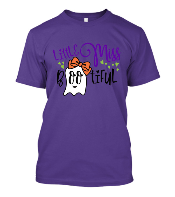 Little Miss Bootiful Ghost With Bow And Hearts T-Shirt