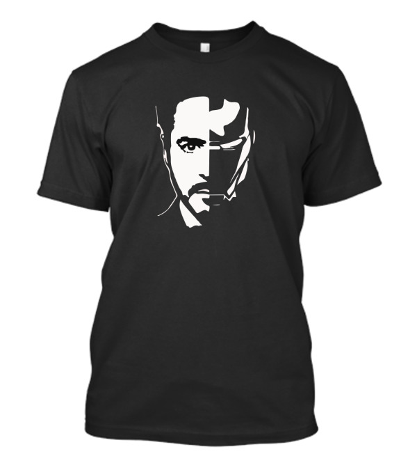 Iron Face Stark Split Hero Mask T-Shirt