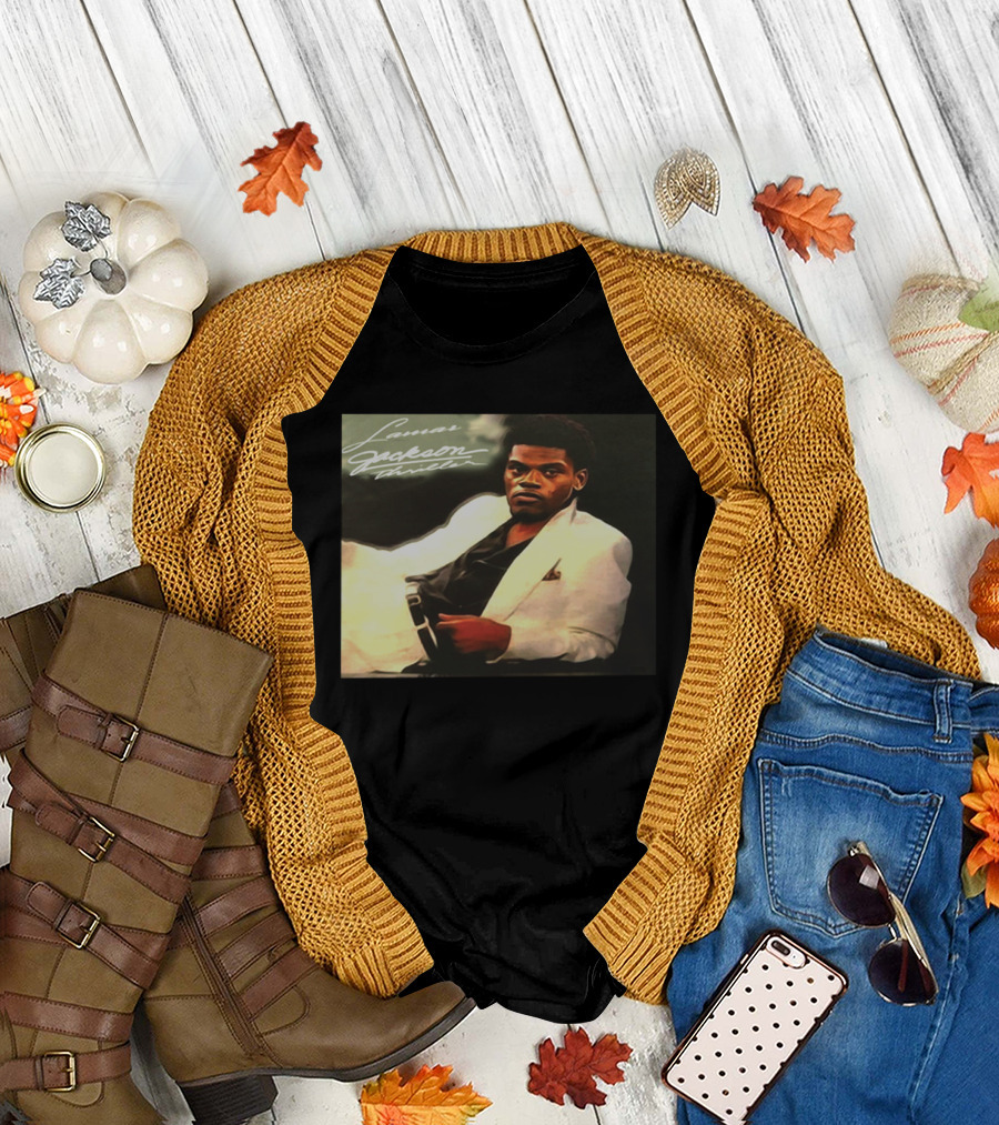Lamar Jackson Thriller Album Cover Homage T-Shirt