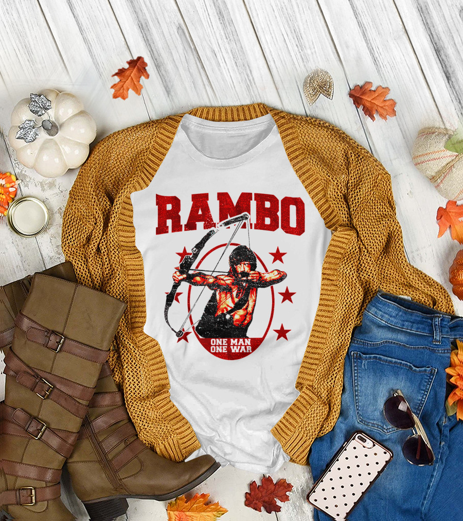 Rambo One Man One War Sylvester Stallone Bow Six Stars T-Shirt