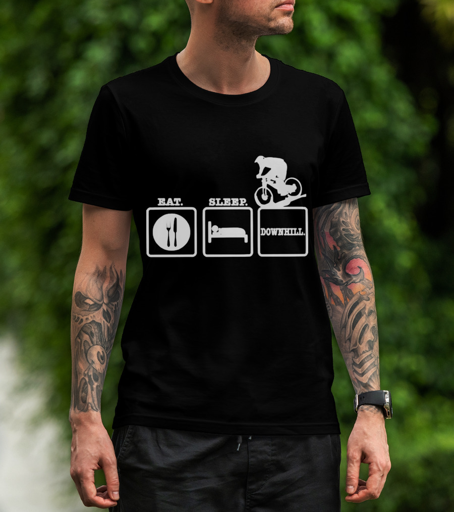 Eat Sleep Downhill Mountain Bike Cycling Cycle T-Shirt