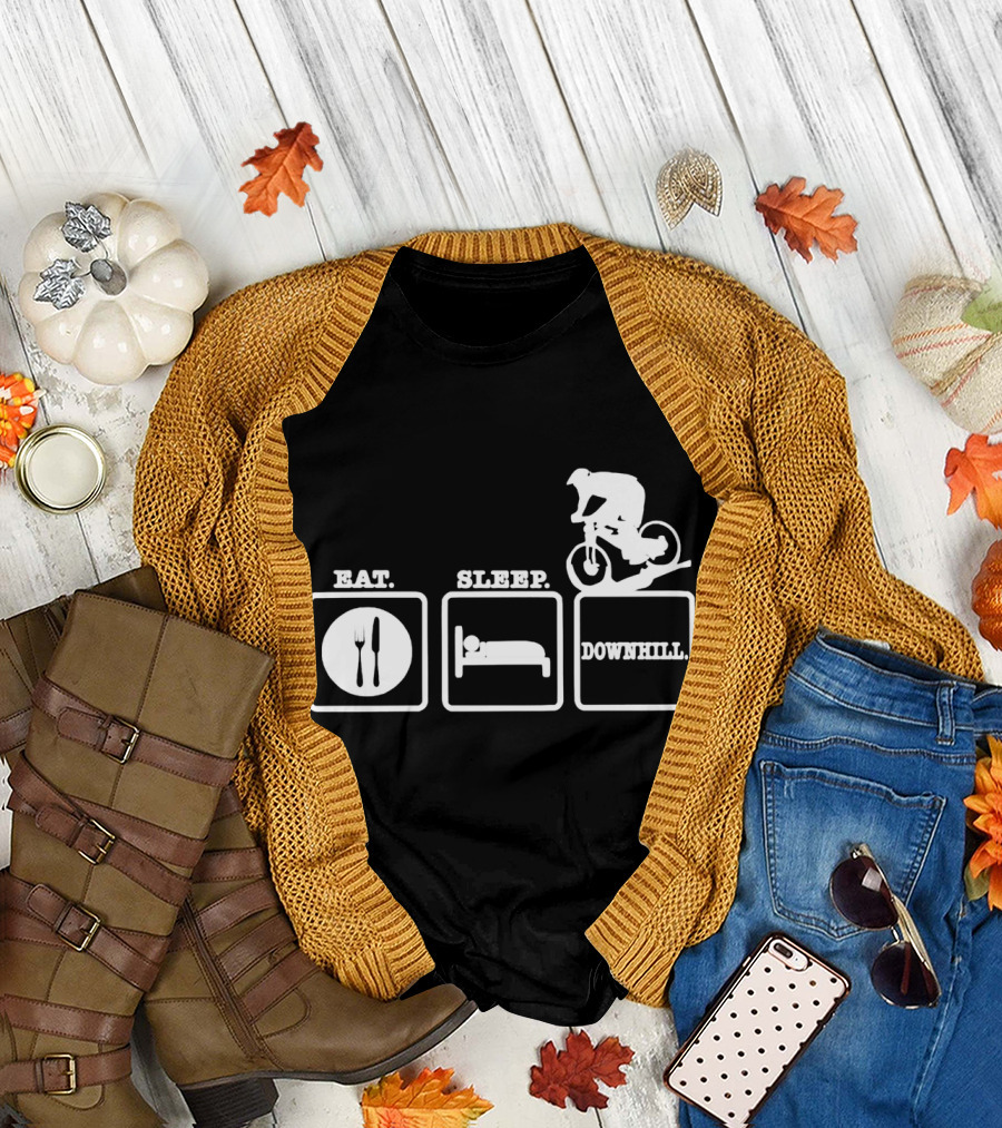 Eat Sleep Downhill Mountain Bike Cycling Cycle T-Shirt