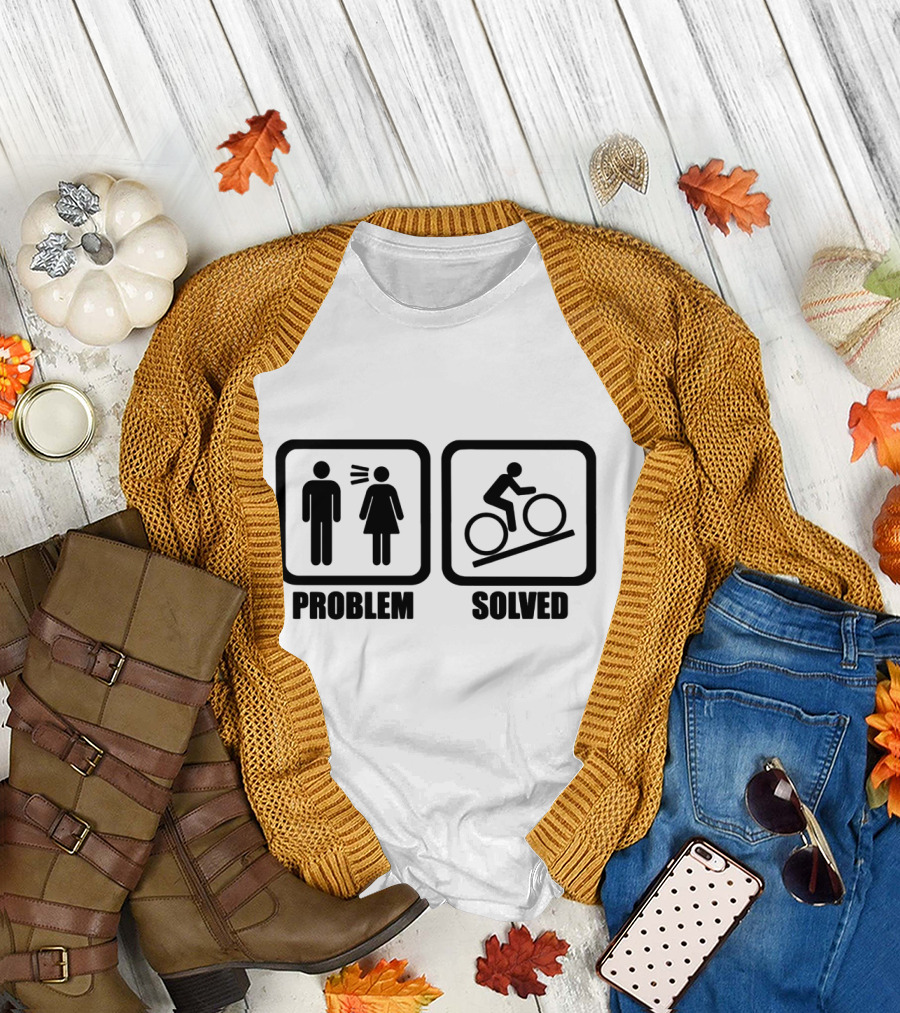 Problem Solved Funny Cycling Icons T-Shirt