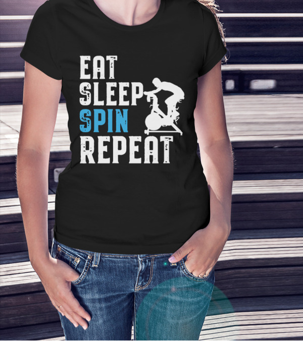 Eat Sleep Spin Repeat Spinning And Indoor Cycling T-Shirt