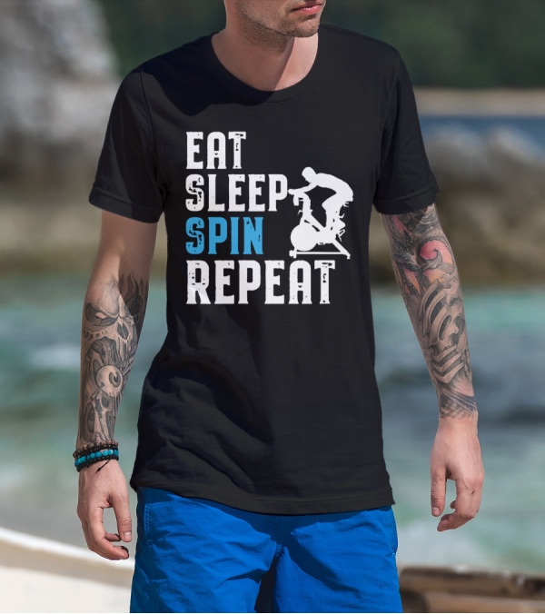 Eat Sleep Spin Repeat Spinning And Indoor Cycling T-Shirt