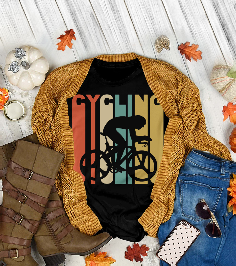 Cycling Retro 1970's Style Cyclist T-Shirt