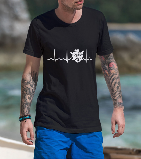 Biomedical Engineer Heart With EKG Elements And Mechanical Components T-Shirt
