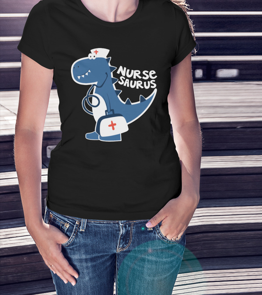Nurse Saurus With Stethoscope And Medical Bag T-Shirt