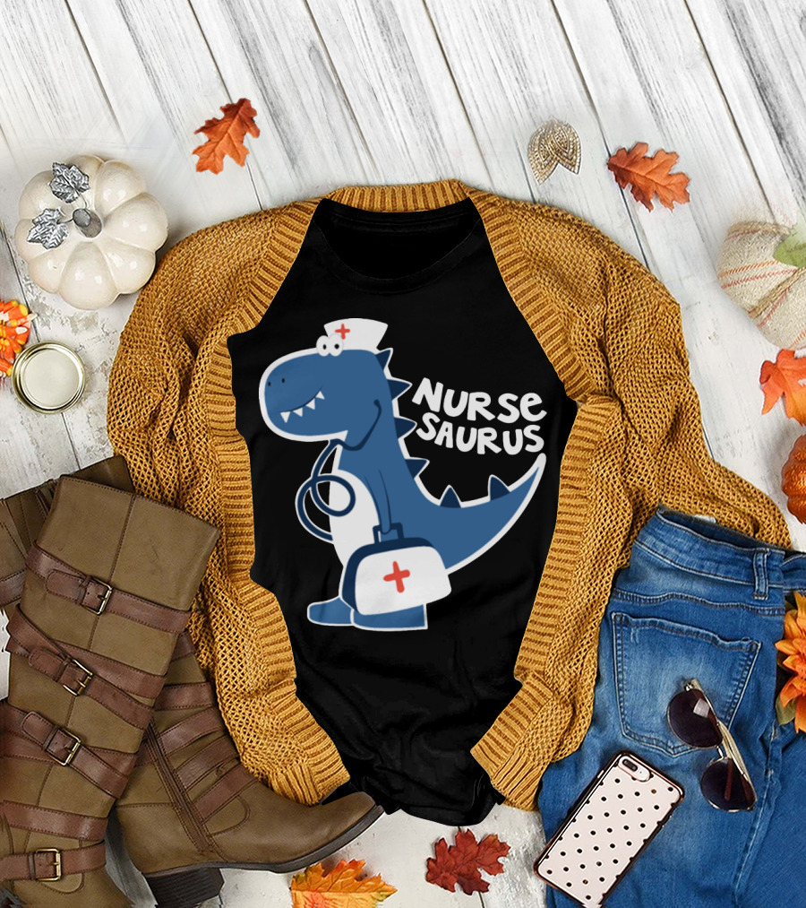 Nurse Saurus with Stethoscope and Medical Bag T-Shirt