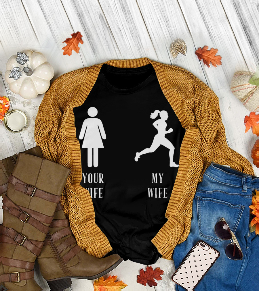 Your Wife My Wife Running Iconic Symbol Contrast T-Shirt