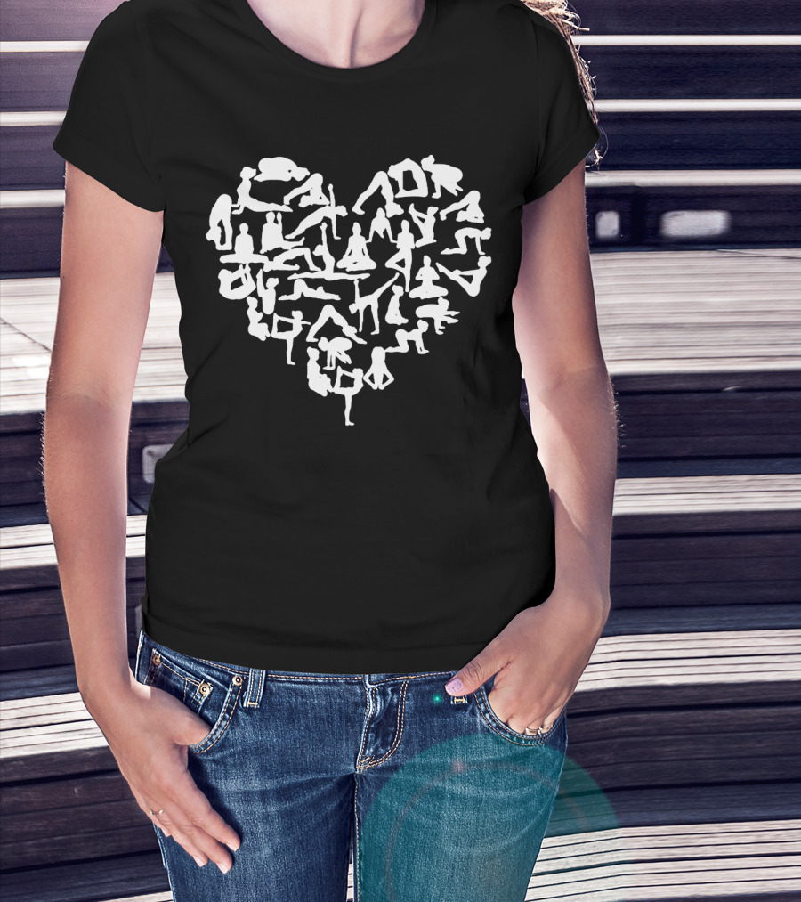 Heart Of Yoga Poses Shaped In Asana T-Shirt