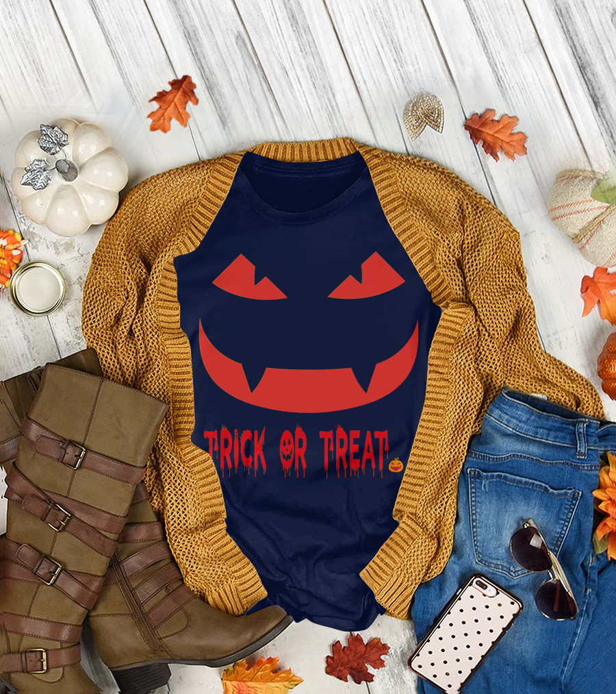 HALLOWEEN Trick or Treat Jack-o'-Lantern Face T-Shirt