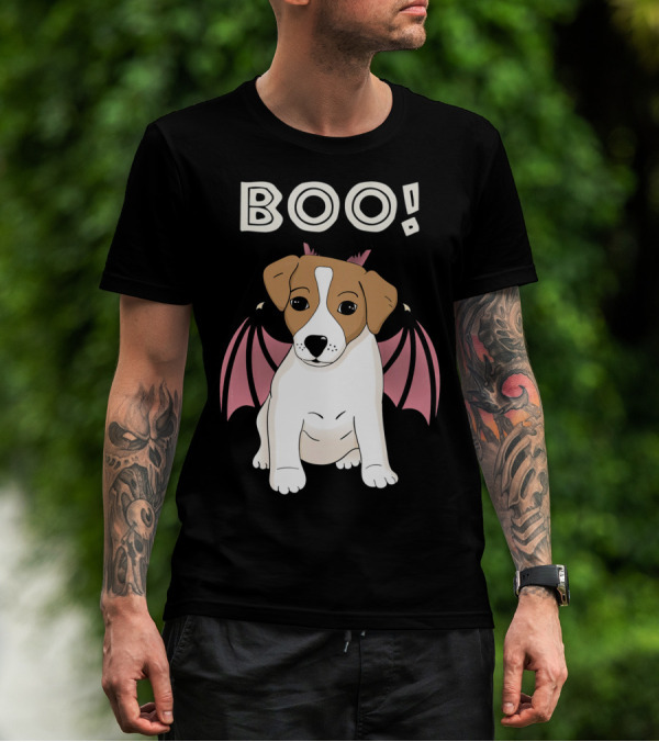 BOO Jack Russell Terrier With Bat Wings T-Shirt