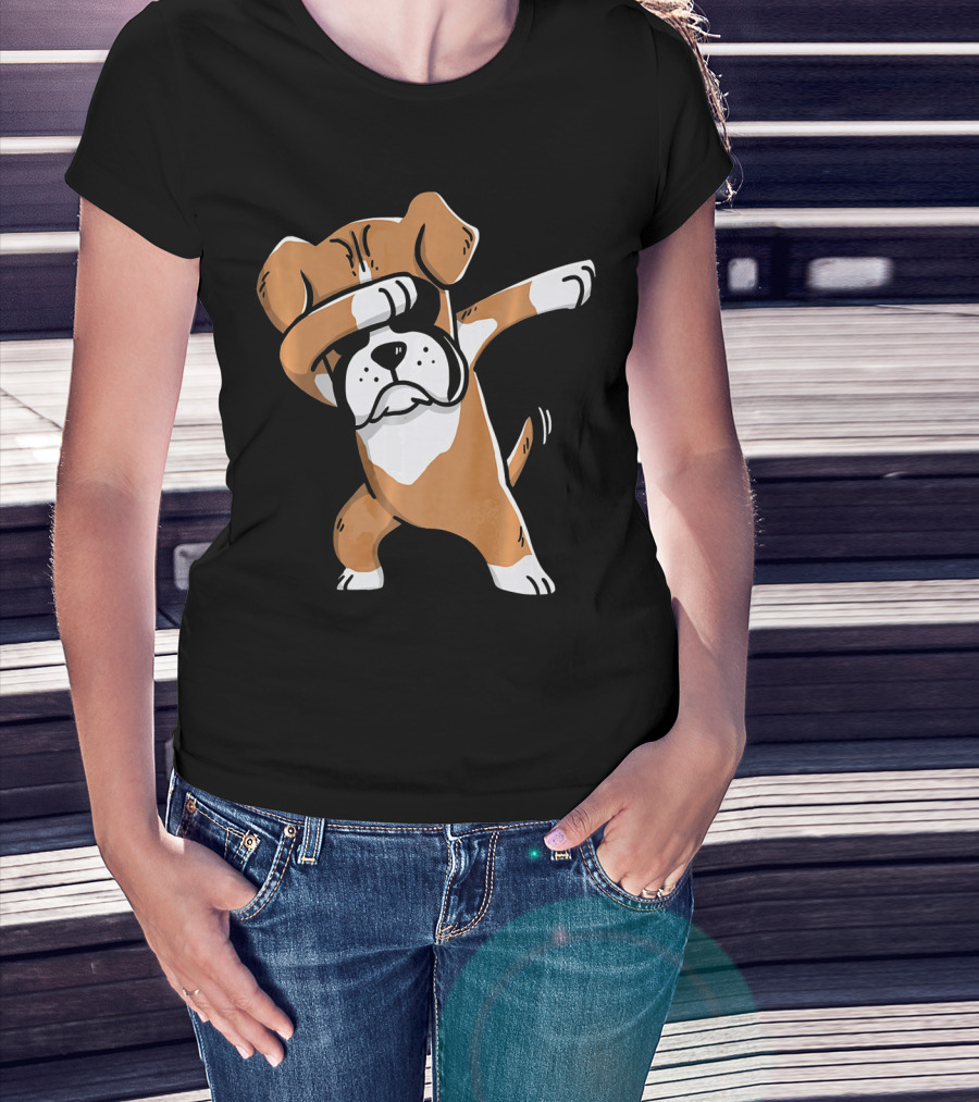 Kids Funny Dabbing Boxer Dog T-Shirt