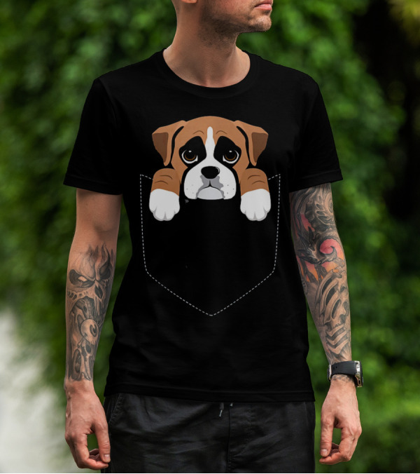 Boxer Dog Pocket Funny Dog T-Shirt