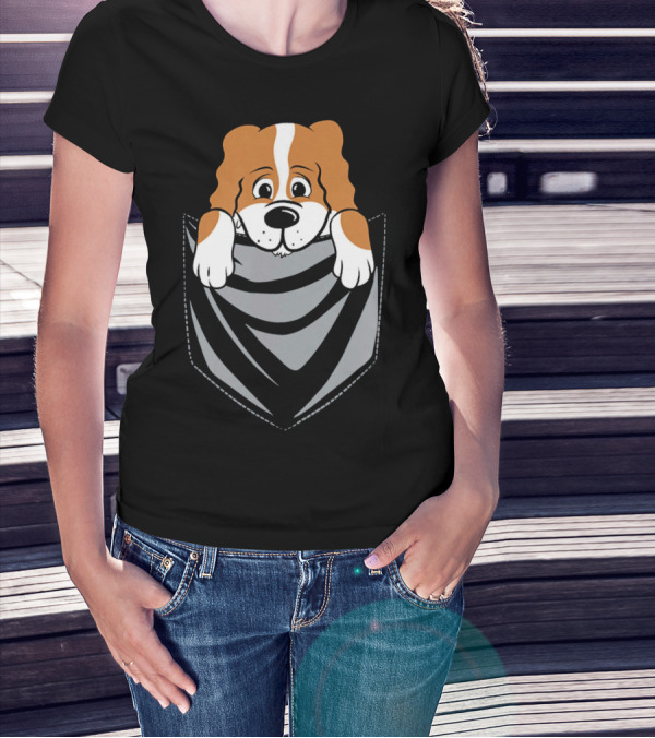 Cavalier King Charles Spaniel Cartoon Pocket Pup T-Shirt