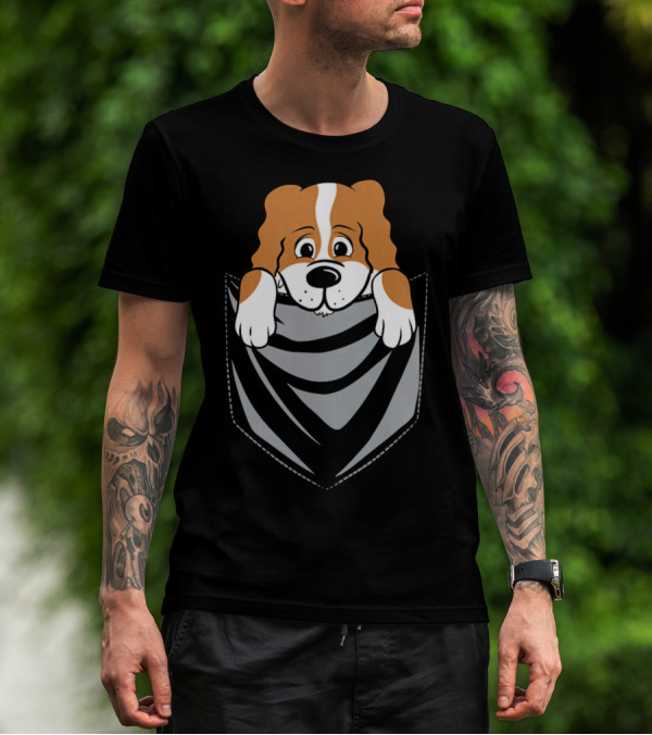 Cavalier King Charles Spaniel Cartoon Pocket Pup T-Shirt