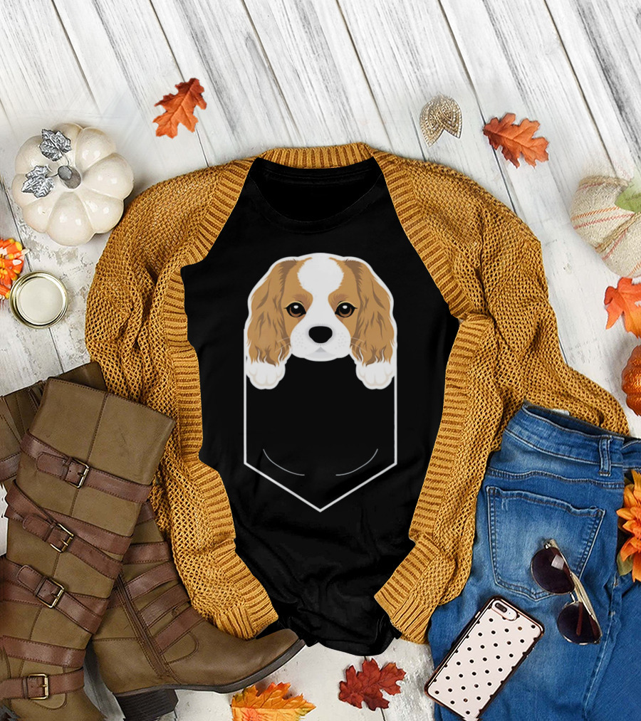 Cavalier King Charles Spaniel In My Pocket Cute Dog T-Shirt