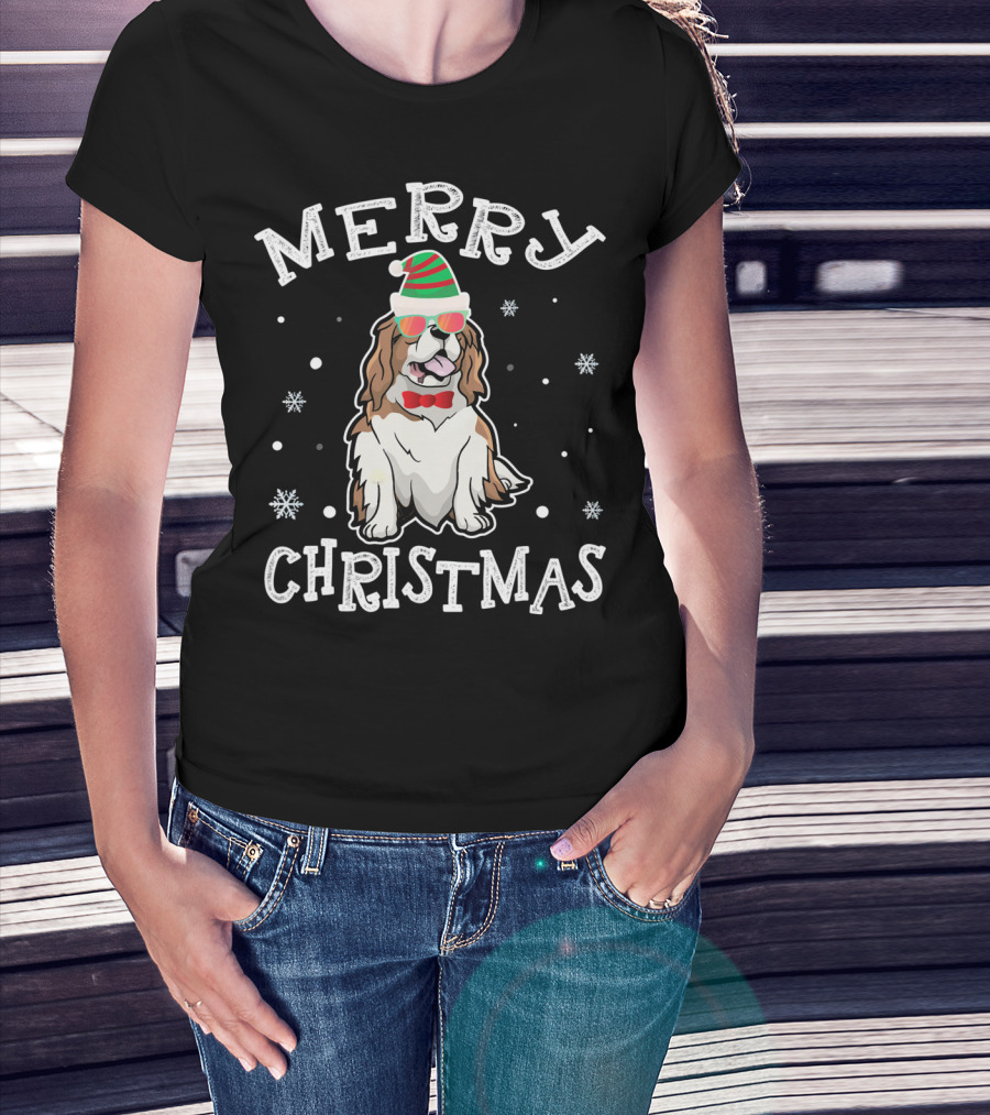 CAVALIER KING CHARLES SPANIEL Merry Christmas Noel Hat T-Shirt