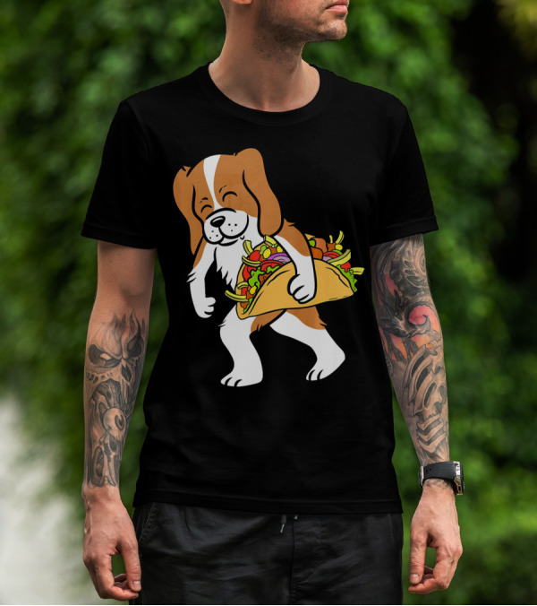 Cavalier King Charles Spaniel Carrying Taco With Vegetables T-Shirt