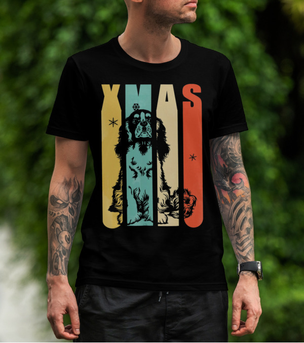 Xmas Cavalier King Dog Vintage T-Shirt