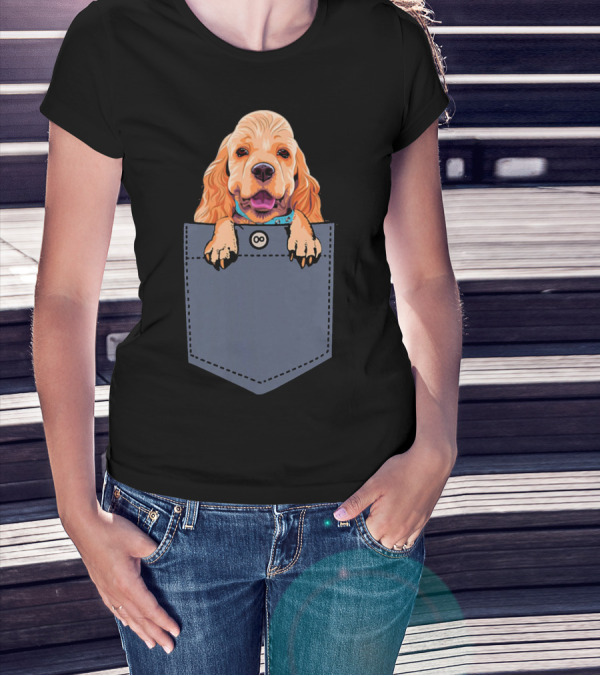Cocker Spaniel Dog In Your Pocket Cute Canine Companion T-Shirt