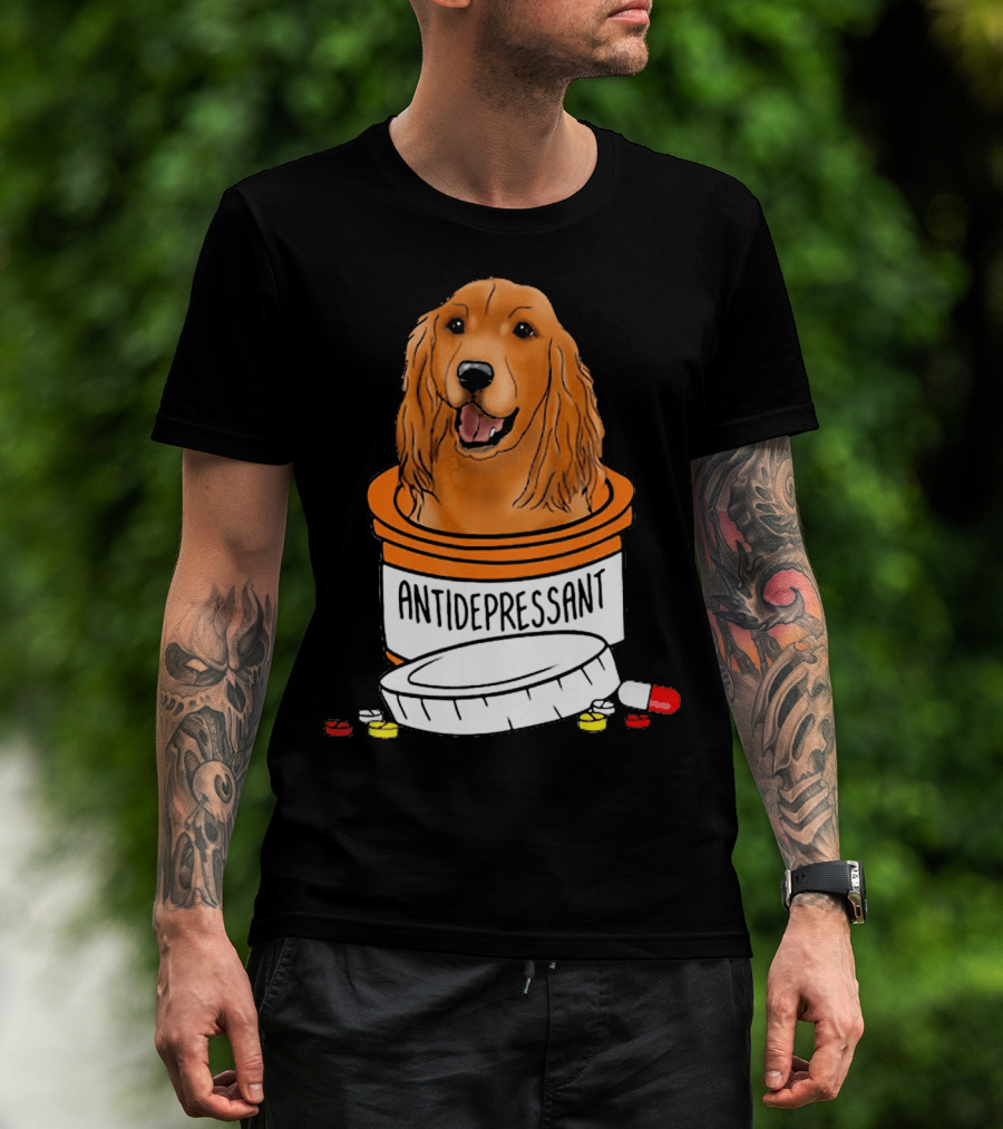 Cocker Spaniel Antidepressant Medicine In Pill Bottle T-Shirt