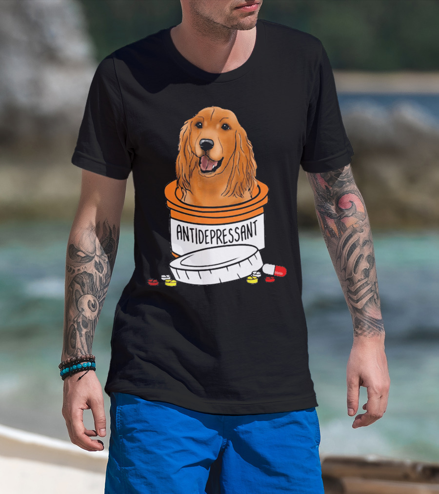 Cocker Spaniel Antidepressant Medicine In Pill Bottle T-Shirt