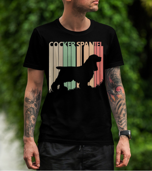 Cocker Spaniel Vintage Silhouette Valentine's Day T-Shirt