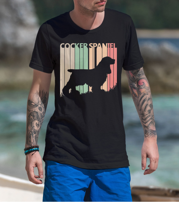 Cocker Spaniel Vintage Silhouette Valentine's Day T-Shirt
