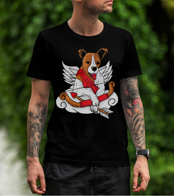 Cupid Jack Russell Terrier With Bow And Arrow For Dog Lovers T-Shirt