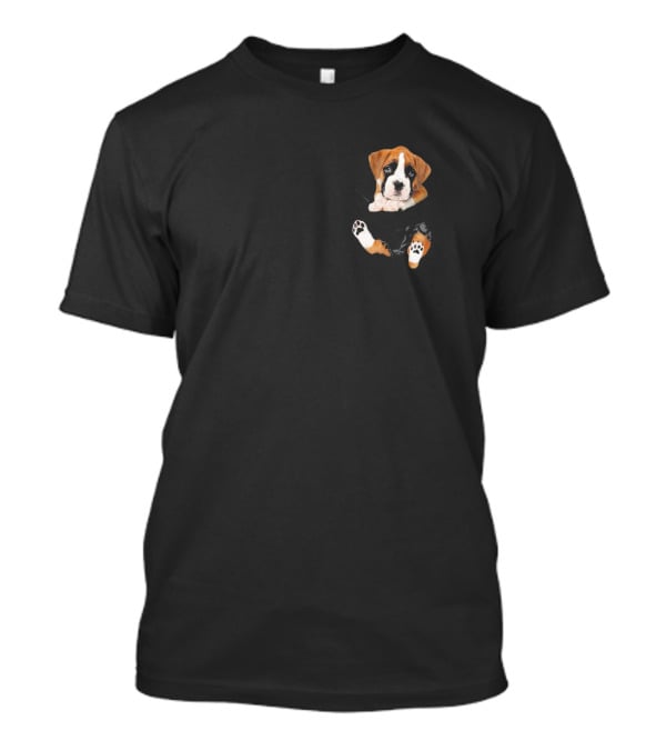 Cute Boxer Puppy In Pocket Boxer Dog Love T-Shirt