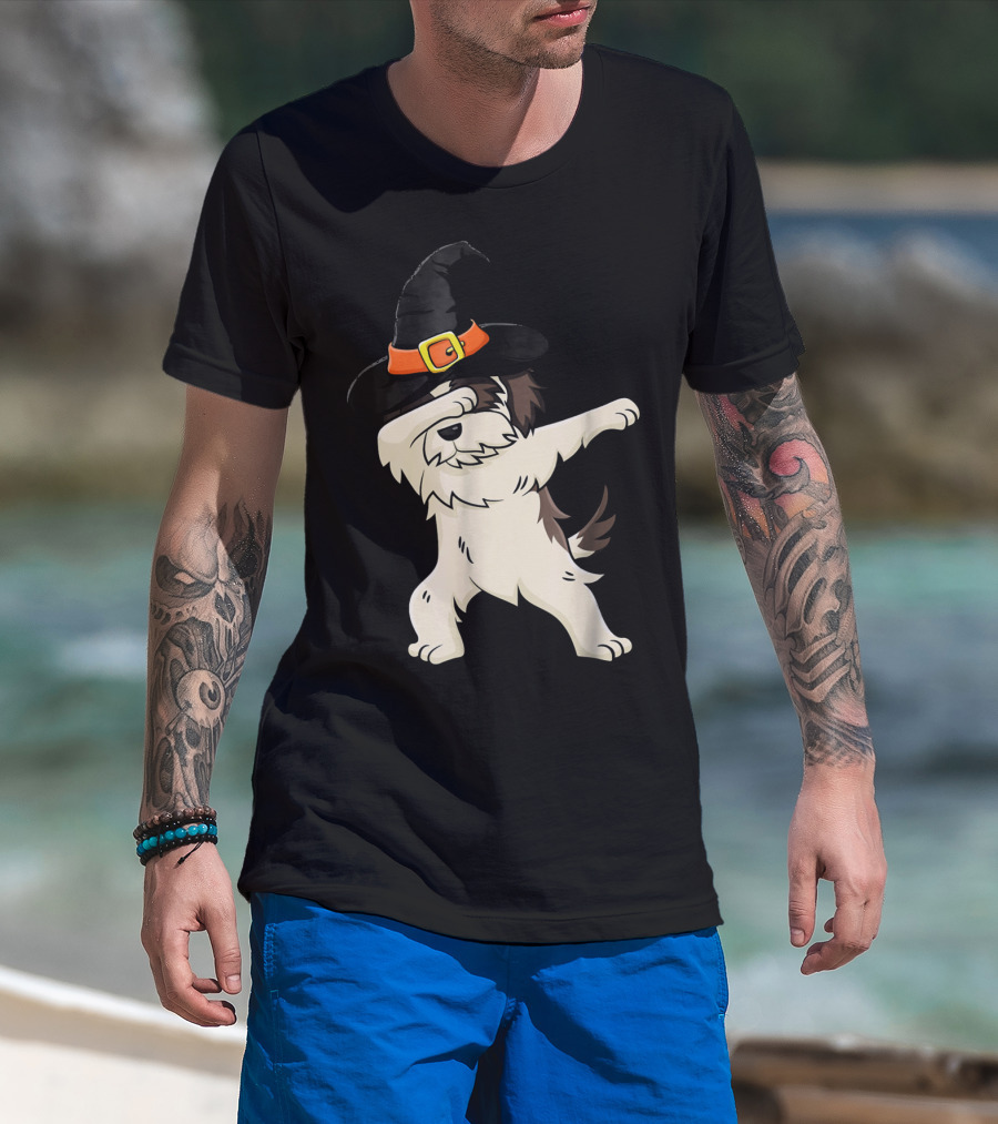 Dabbing Shih Tzu In Witch Hat Halloween T-Shirt