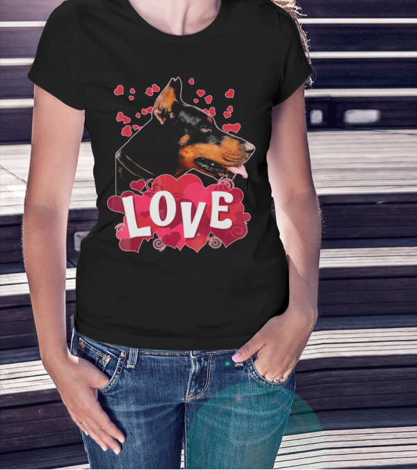 LOVE Doberman Pincher Dog T-Shirt