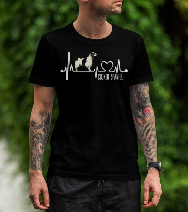Cocker Spaniel Love Heartbeat T-Shirt