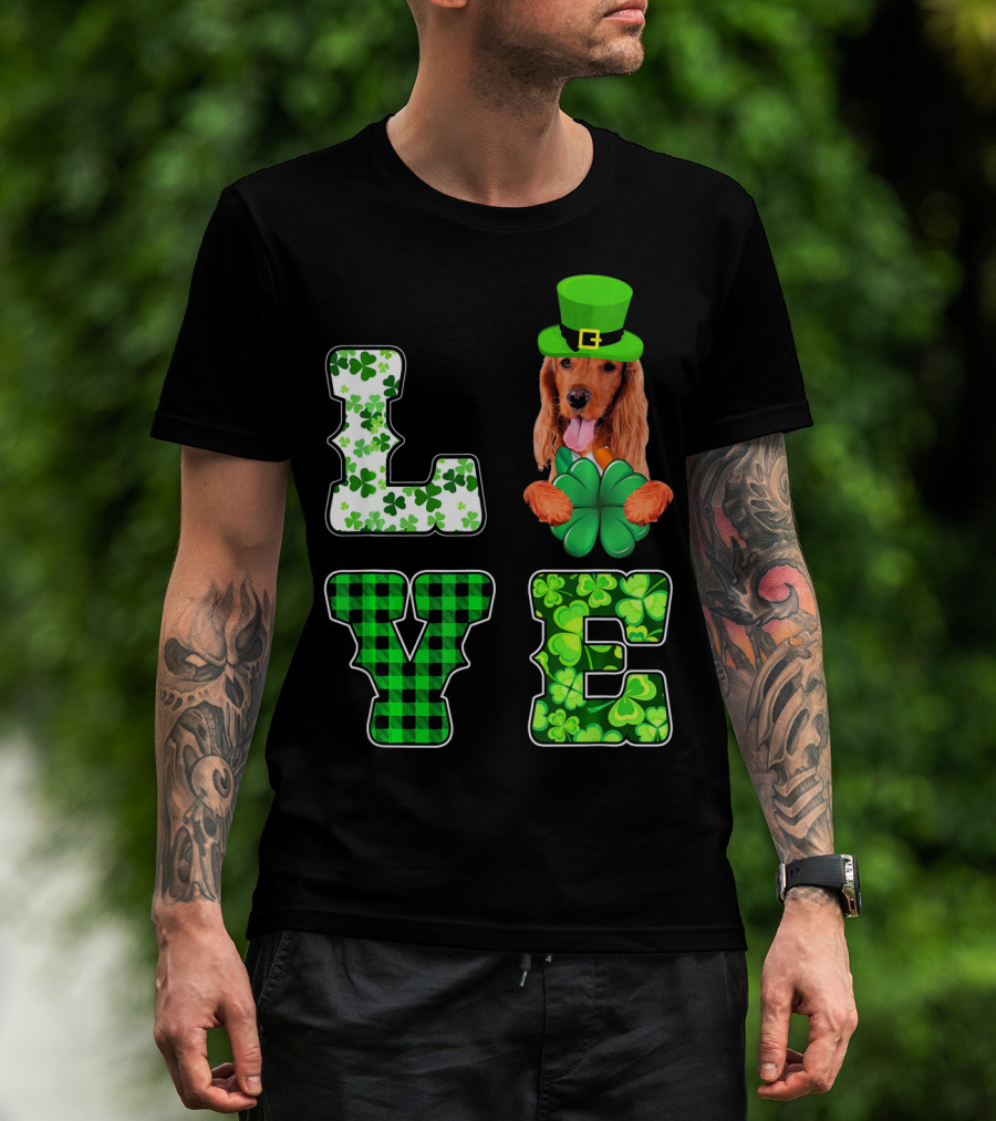 LOVE Funny St Patricks Day Cocker Spaniel Lover T-Shirt