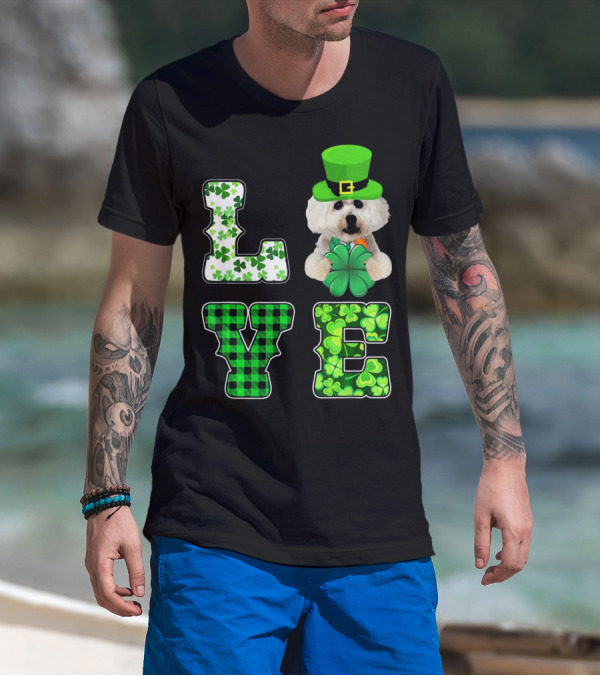 Funny St Patricks Day Maltese Love Shamrock Clovers T-Shirt