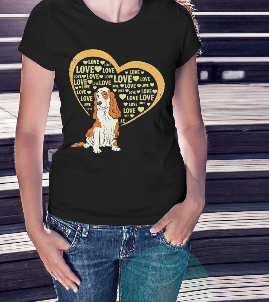 I Love Cocker Spaniel Dog Heart Love T-Shirt