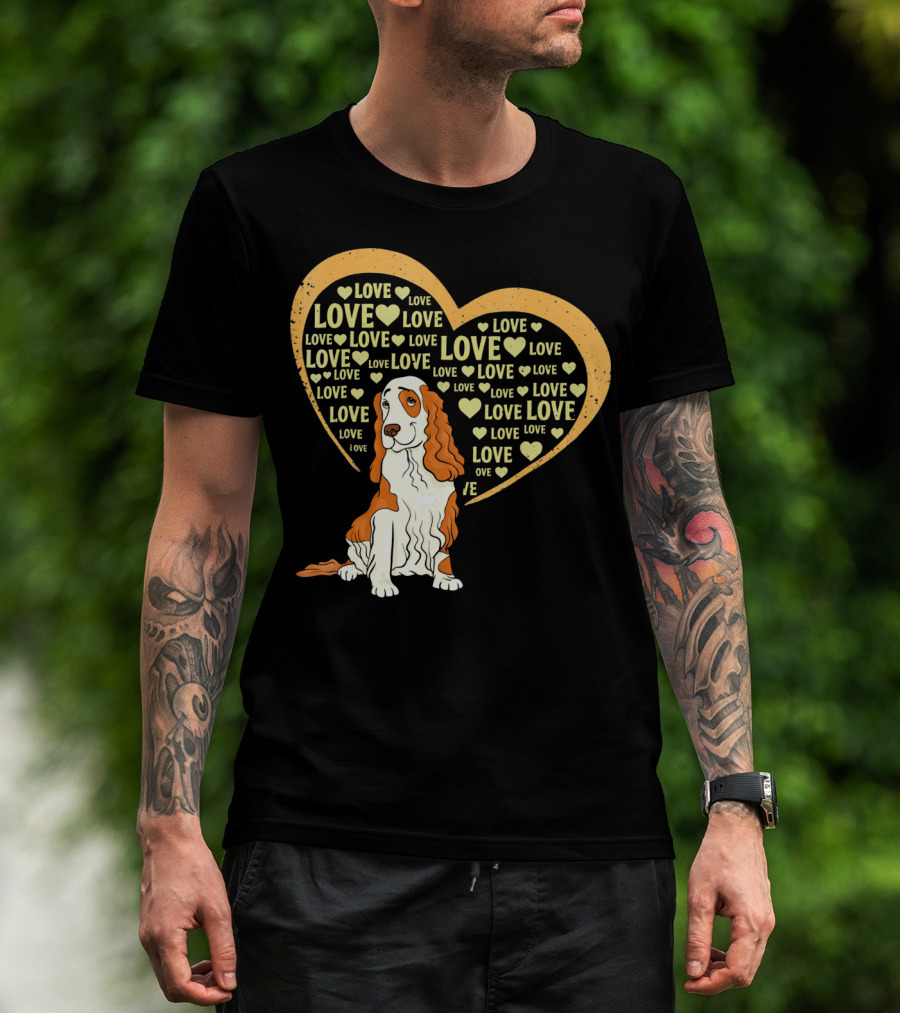 I Love Cocker Spaniel Dog Heart Love T-Shirt
