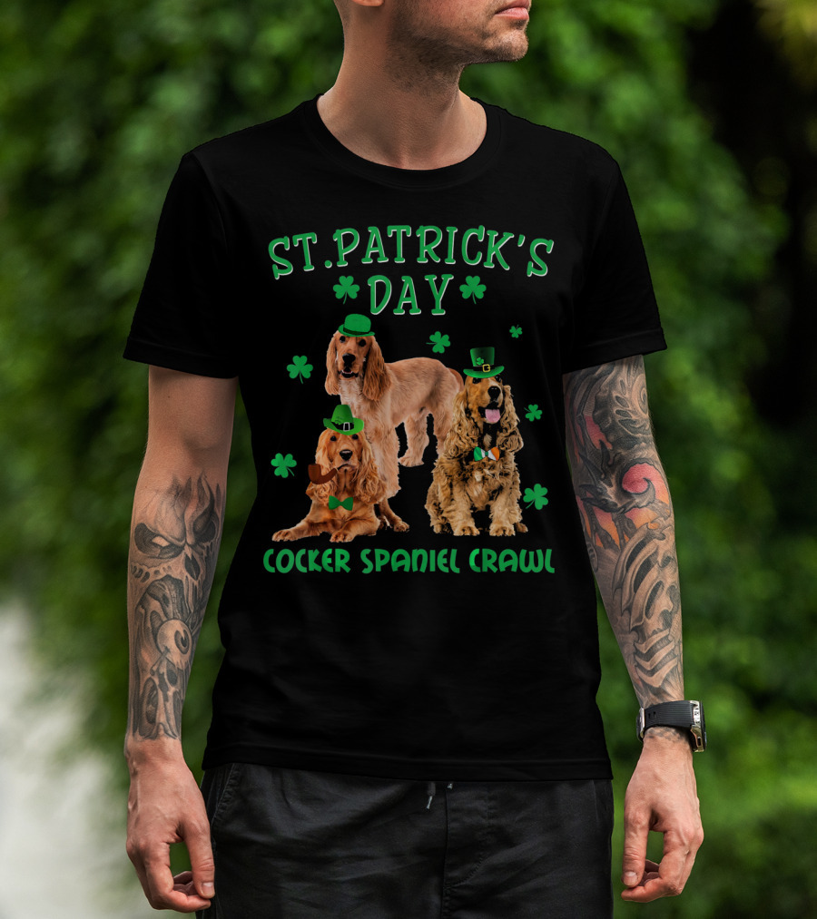 St. Patrick's Day Cocker Spaniel Crawl T-Shirt