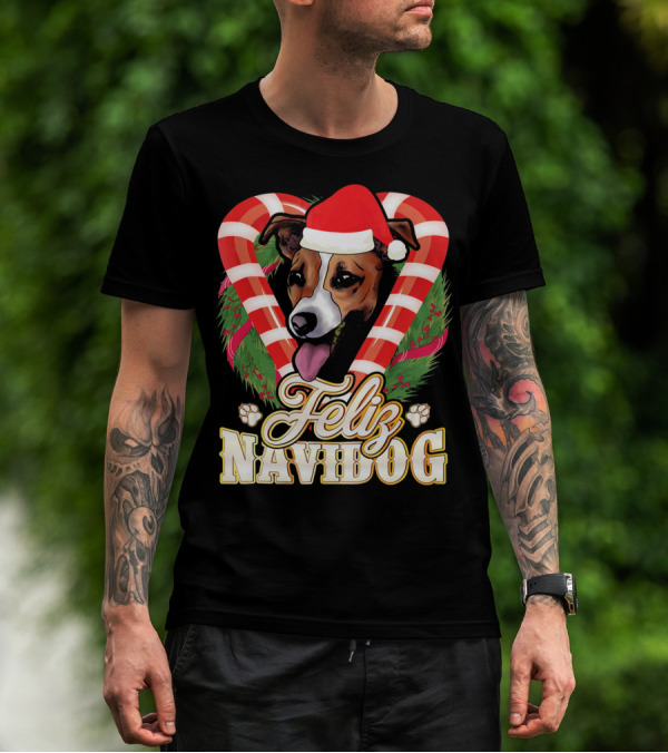Feliz Navidog Jack Russell Terrier Santa Claus T-Shirt