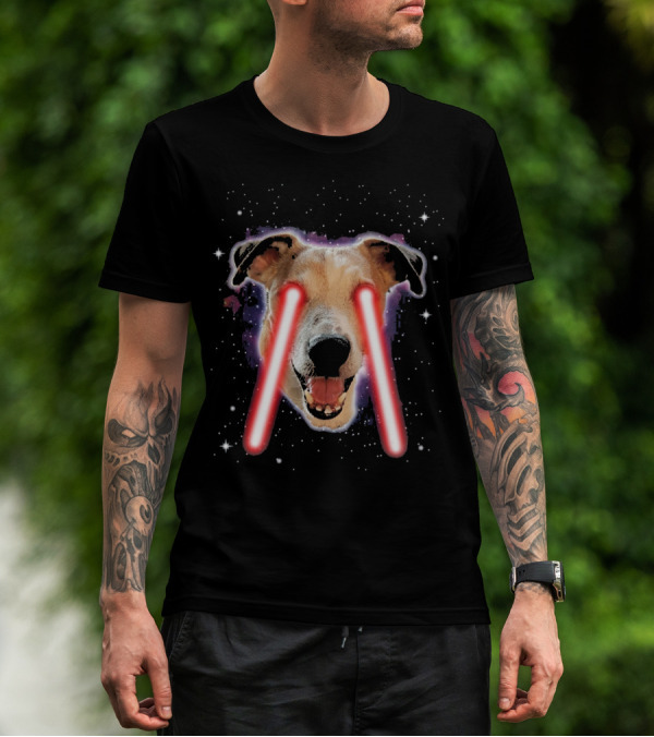 Jack Russell Terrier Laser Eyes Space Dog Astronaut T-Shirt