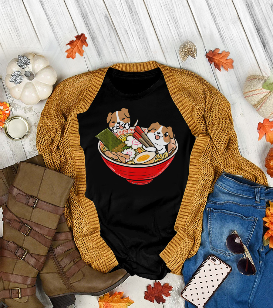 Jack Russell Terrier in Japanese Ramen Kawaii T-Shirt