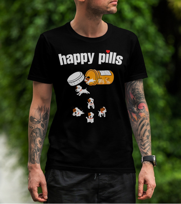 Happy Pills Jack Russell Terrier Funny Dog Love T-Shirt