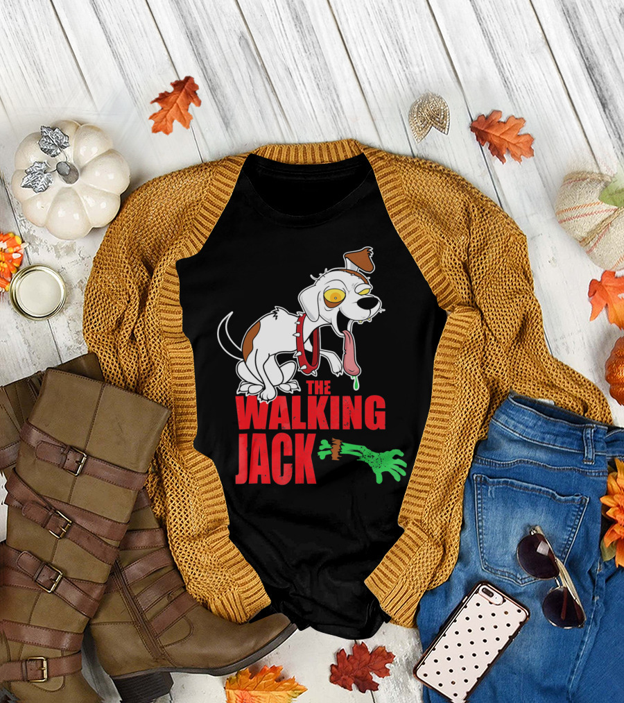 The Walking Jack Russell Terrier Zombie Hall T-Shirt