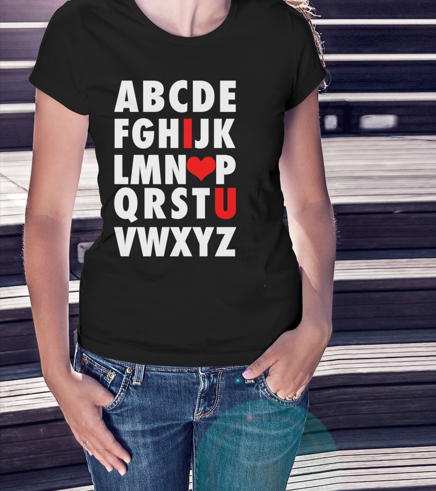 ABC I Love U Alphabet Valentine Slog T-Shirt