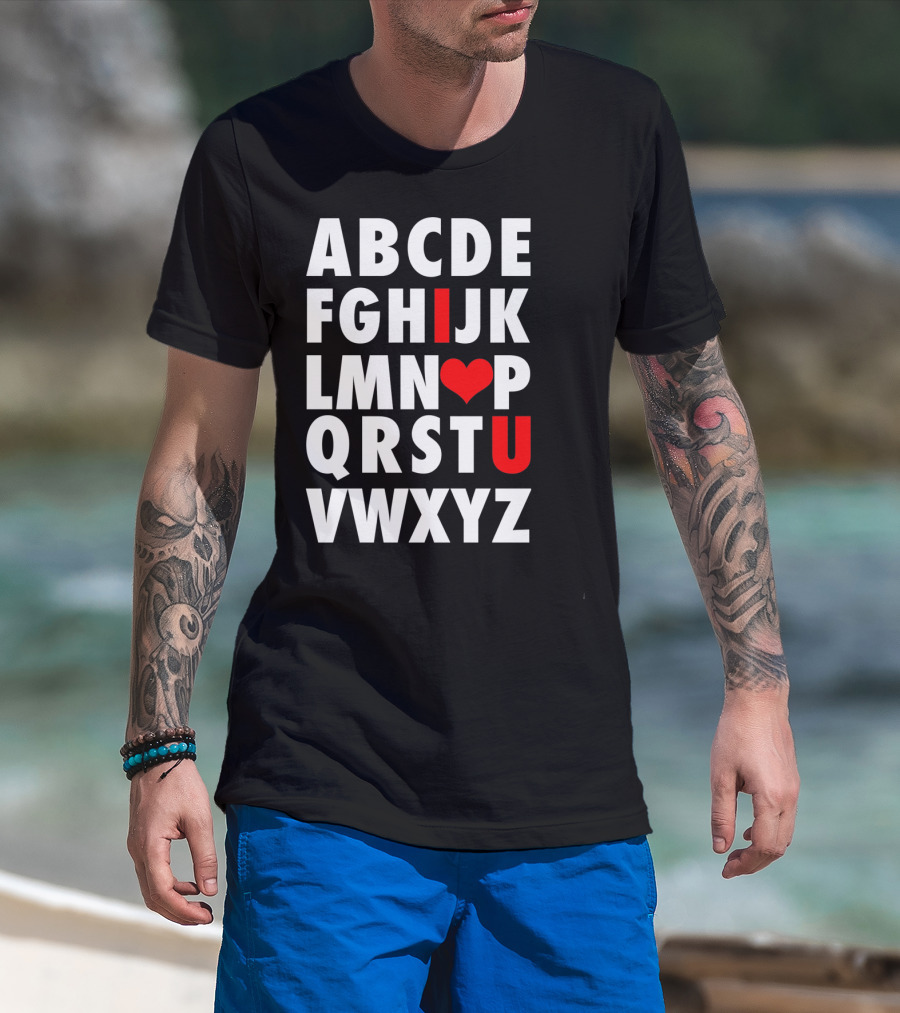 ABC I Love U Alphabet Valentine Slog T-Shirt