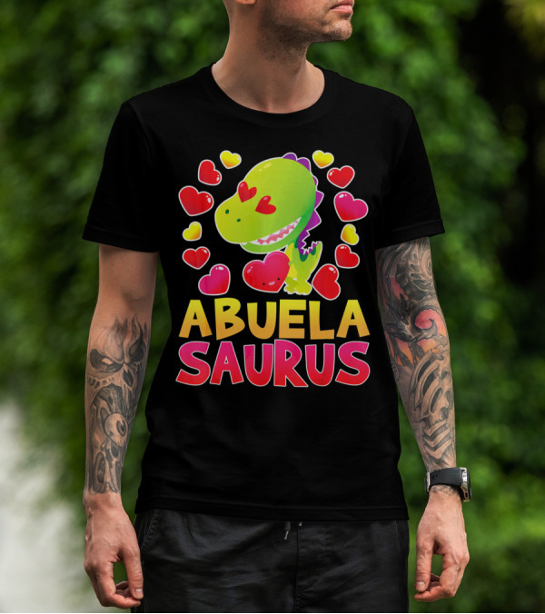 Abuelasaurus Valentines Day Heart Dino T-Shirt