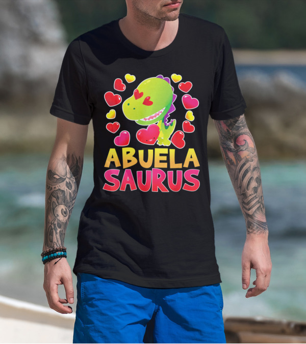 Abuelasaurus Valentines Day Heart Dino T-Shirt